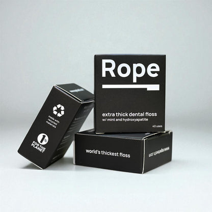 Rope Teeth Extra Thick Dental Floss with Hydroxyapatite - 3 Pack